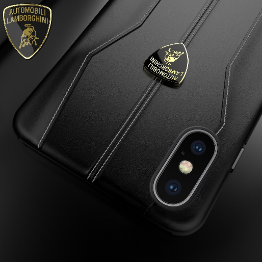 Luxury Genuine Leather Crafted Official Lamborghini Huracan D1 Series Anti Knock Back Case Cover for Apple iPhone XS Max