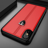 Luxury Scuderia Ferrari Vertical Hand Stitched Genuine Leather Hard Back Case Cover for Apple iPhone XS Max (6.5
