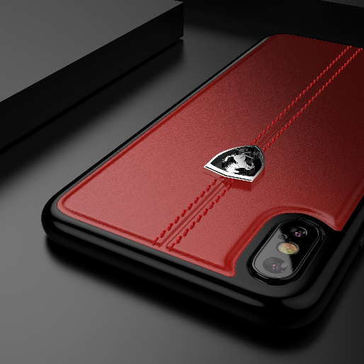 Luxury Scuderia Ferrari Vertical Hand Stitched Genuine Leather Hard Back Case Cover for Apple iPhone X / XS 2018