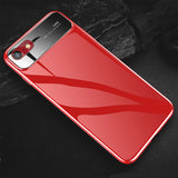 Luxury Glossy Mirror Tempered Glass Camera Protection Hard Back Case Cover for Apple iPhone 7