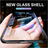 Premium Tempered Glass Transparent Protective Case with Soft TPU Bumper Cover Case for Samsung Galaxy S9 - BLACK