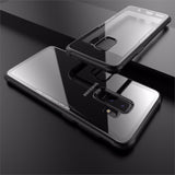 Luxury 9H Tempered Glass Protective Back Case with Soft TPU Bumper Cover for Samsung Galaxy S9 Plus/ S 9+ - BLACK