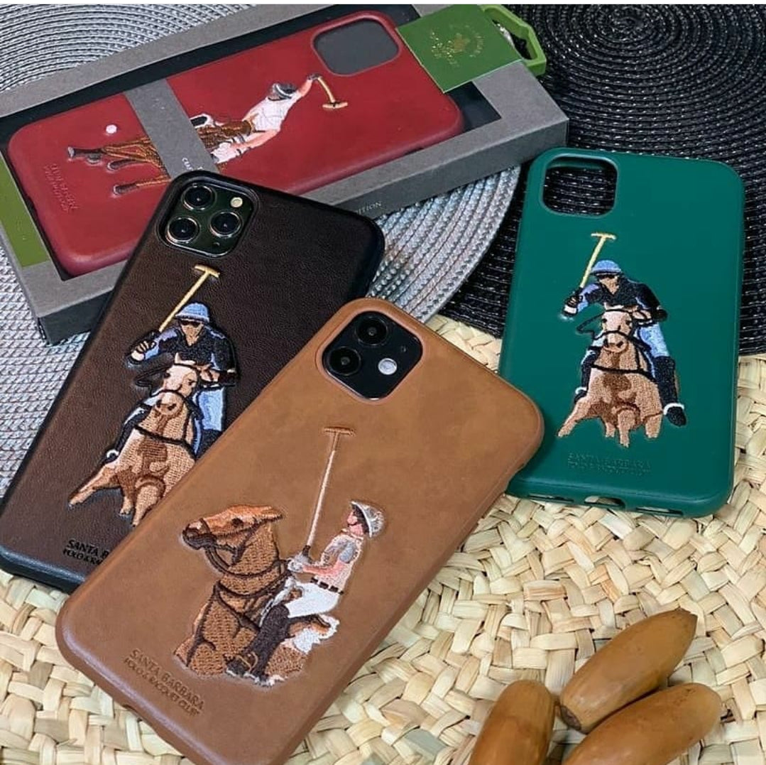 Santa Barbara Polo & Racquet Club Jockey Series Genuine Leather Case Cover for Apple iPhone 11 Pro 5.8"