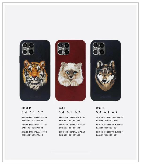 Santa Barbara Polo & Racquet Club Savanna Series Genuine Leather Case for Apple iPhone 12, 12 Pro, 12 Pro Max - Tiger