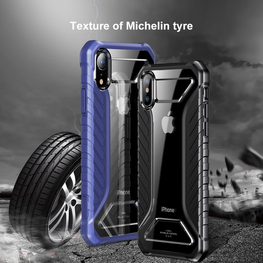 Luxury Hybrid Armor Michelin Tyre Texture Drop Resistance Back Case for Apple iPhone XS Max