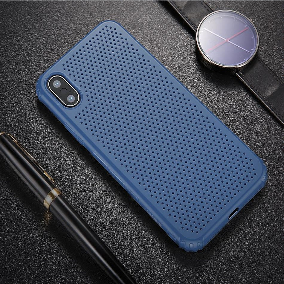 Luxury Heat Dissipation Ultra Slim Hard Shell Back Case Cover for Apple iPhone X / XS 2018 - Blue