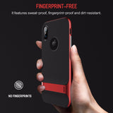 Luxury Shockproof Matte Back Case with Kickstand TPU + PC Holder Back Cover for Apple iPhone X / XS 2018