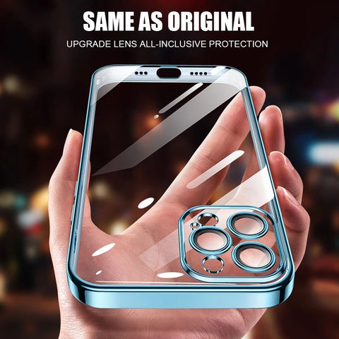 Premium 2 Layer Anti Shock Clear PC Case with Electroplating for iPhone 13 Pro Max