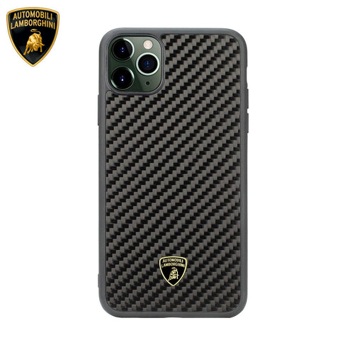 Lamborghini® Apple iPhone 11 Pro Genuine Forged Carbon Fibre Marble Design Huracan D14 Back Case Cover