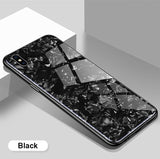 Premium Smooth & Shiny Marble Pattern Hard Glass Back Case Cover for Apple iPhone X / XS