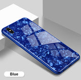 Premium Smooth & Shiny Marble Pattern Hard Glass Back Case Cover for Apple iPhone X / XS