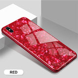 Premium Smooth & Shiny Marble Pattern Hard Glass Back Case Cover for Apple iPhone X / XS