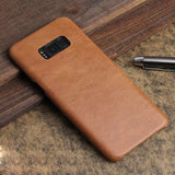 Luxury Leather Finish Anti Knock Hard PC Back Case Cover with Back Screen Guard for Samsung Galaxy S8
