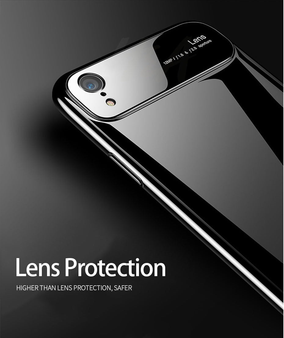 Luxury Glossy Mirror Tempered Glass Camera Protection Hard Back Case Cover for Apple iPhone XR