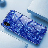 Premium Smooth & Shiny Marble Pattern Hard Glass Back Case Cover for Apple iPhone X / XS