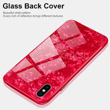 Premium Smooth & Shiny Marble Pattern Hard Glass Back Case Cover for Apple iPhone X / XS