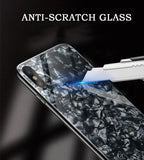 Premium Smooth & Shiny Marble Pattern Hard Glass Back Case Cover for Apple iPhone X / XS