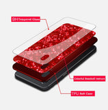 Premium Smooth & Shiny Marble Pattern Hard Glass Back Case Cover for Apple iPhone X / XS