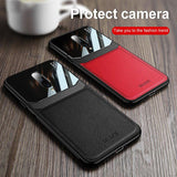Luxury Slim Leather Lens Case with Card Slot for OnePlus 7