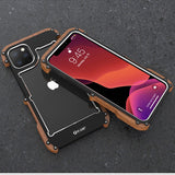 R-Just IRONWOOD Light Slim Timber Aluminum Metal Wood Bumper Case Cover for iPhone 14 Series