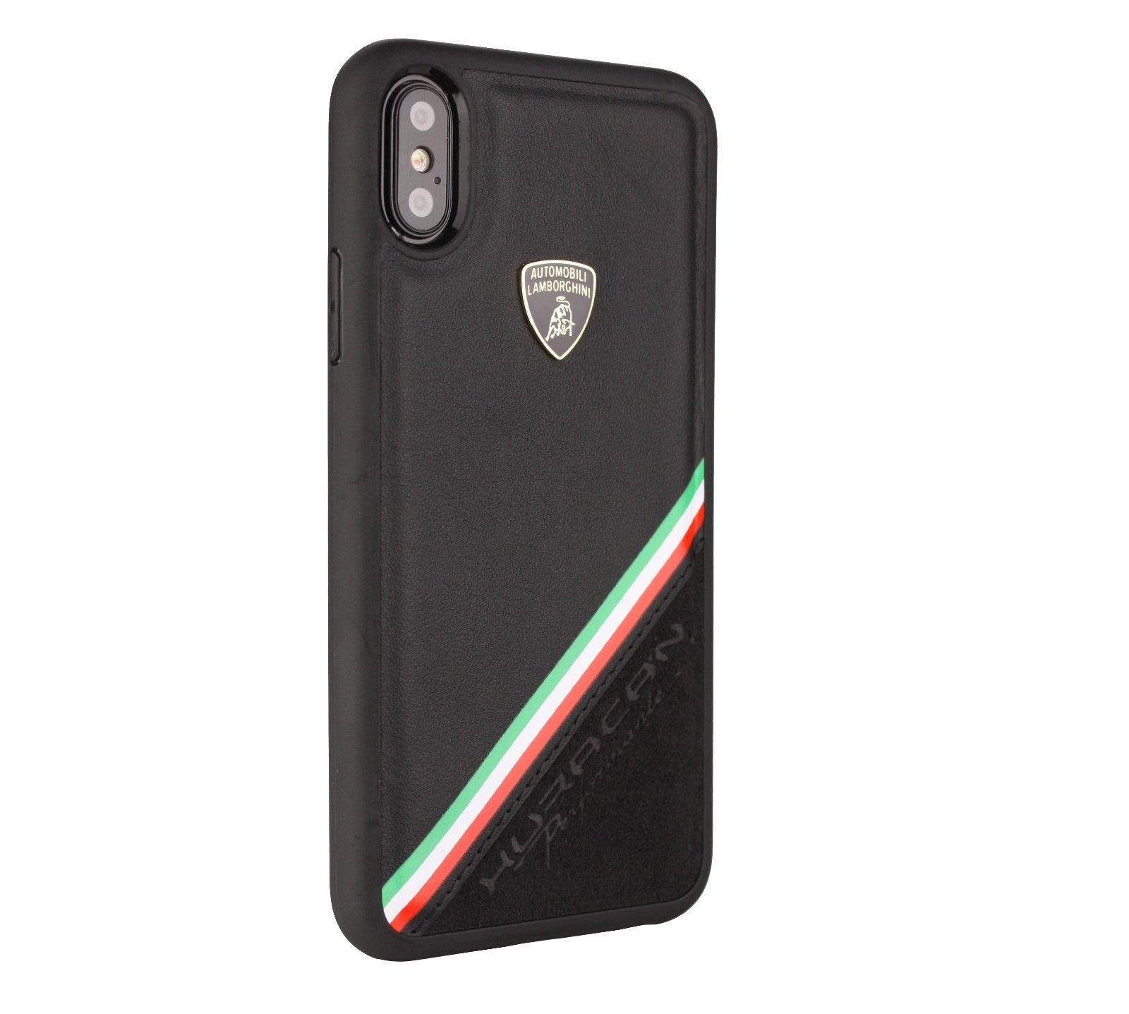 Luxury Genuine Leather & Carbon Fiber Hybrid Official Lamborghini Huracan D11 Series Drop Protection Back Case Cover for Apple iPhone X / XS 2018