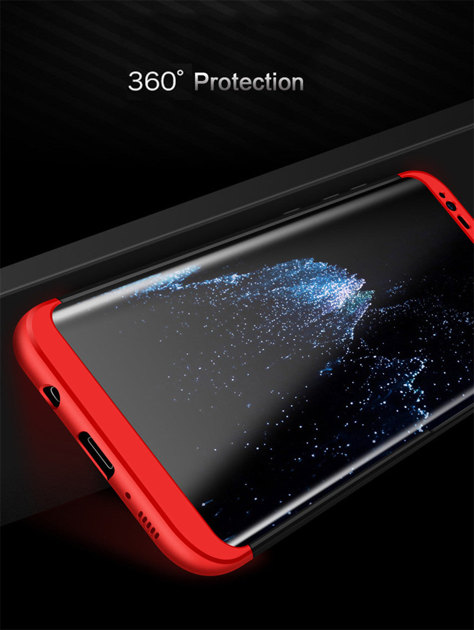 Premium Triple Fraction Red Black Red Hard Back Case Cover for Samsung Galaxy S8