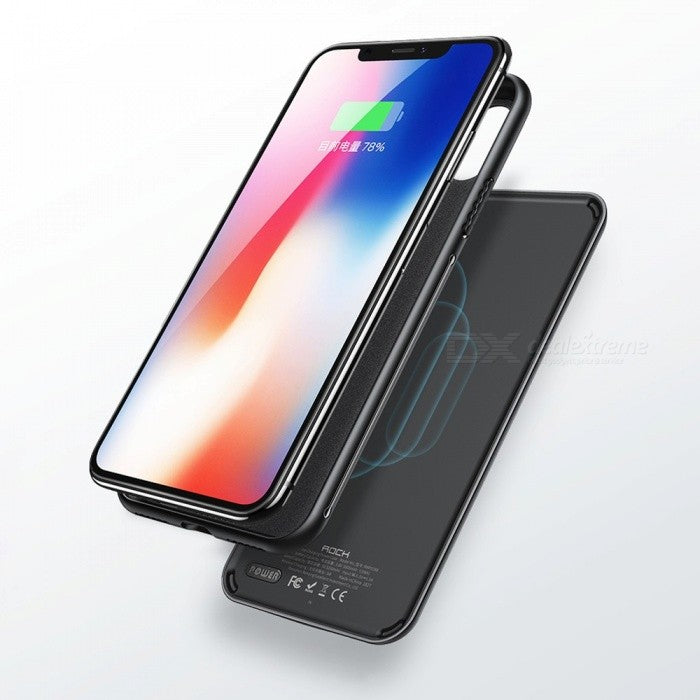 ROCK P53 5000mAh Wireless Charger Power Bank Magnetic Wireless Charging Case for iPhone X / XS - Black