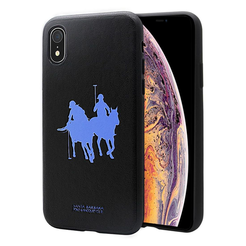 Luxury Santa Barbara Polo & Racquet Club Genuine Leather Hard Back Case Cover for Apple iPhone XR (6.1")