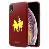 Luxury Santa Barbara Polo & Racquet Club Genuine Leather Hard Back Case Cover for Apple iPhone XR (6.1