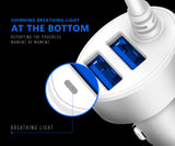 EMY Dual USB Port 4.2A Quick Charge with Integrated Charging Line Fast Car Charger for Samsung, HTC, Sony, Xiaomi - WHITE